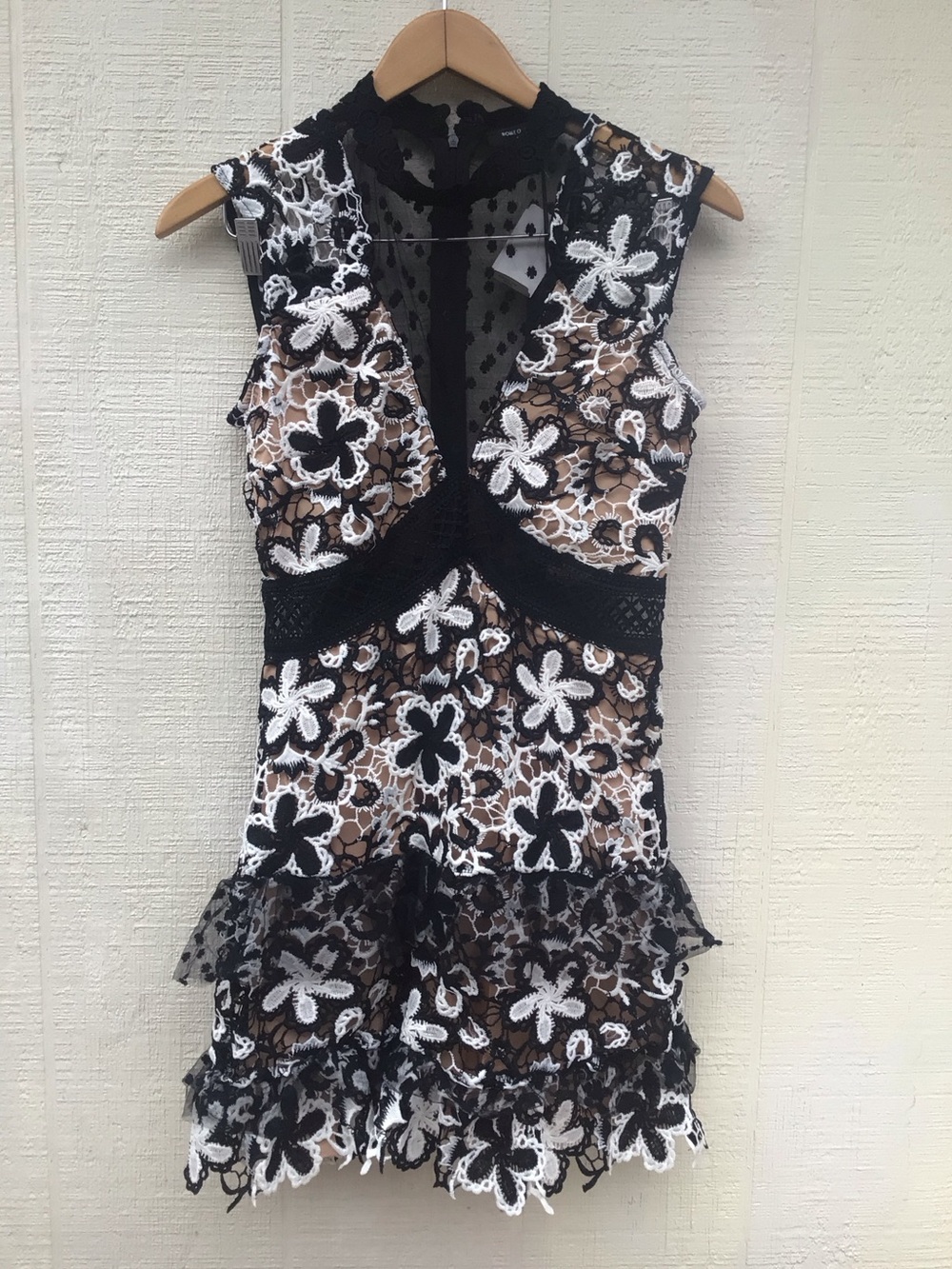 Romeo and Juliet crochet knit floral semi sheer dress